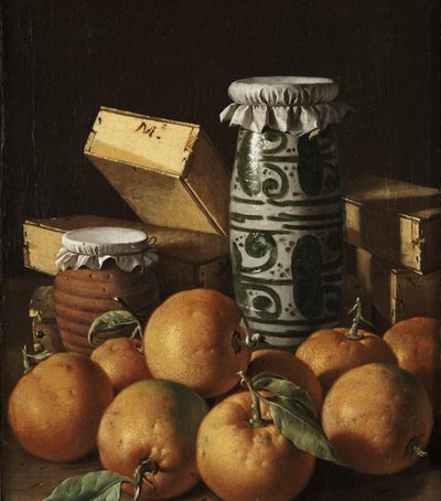 Still Life with Oranges, Jars, and Boxes of Sweets by Luis Egidio Melendez